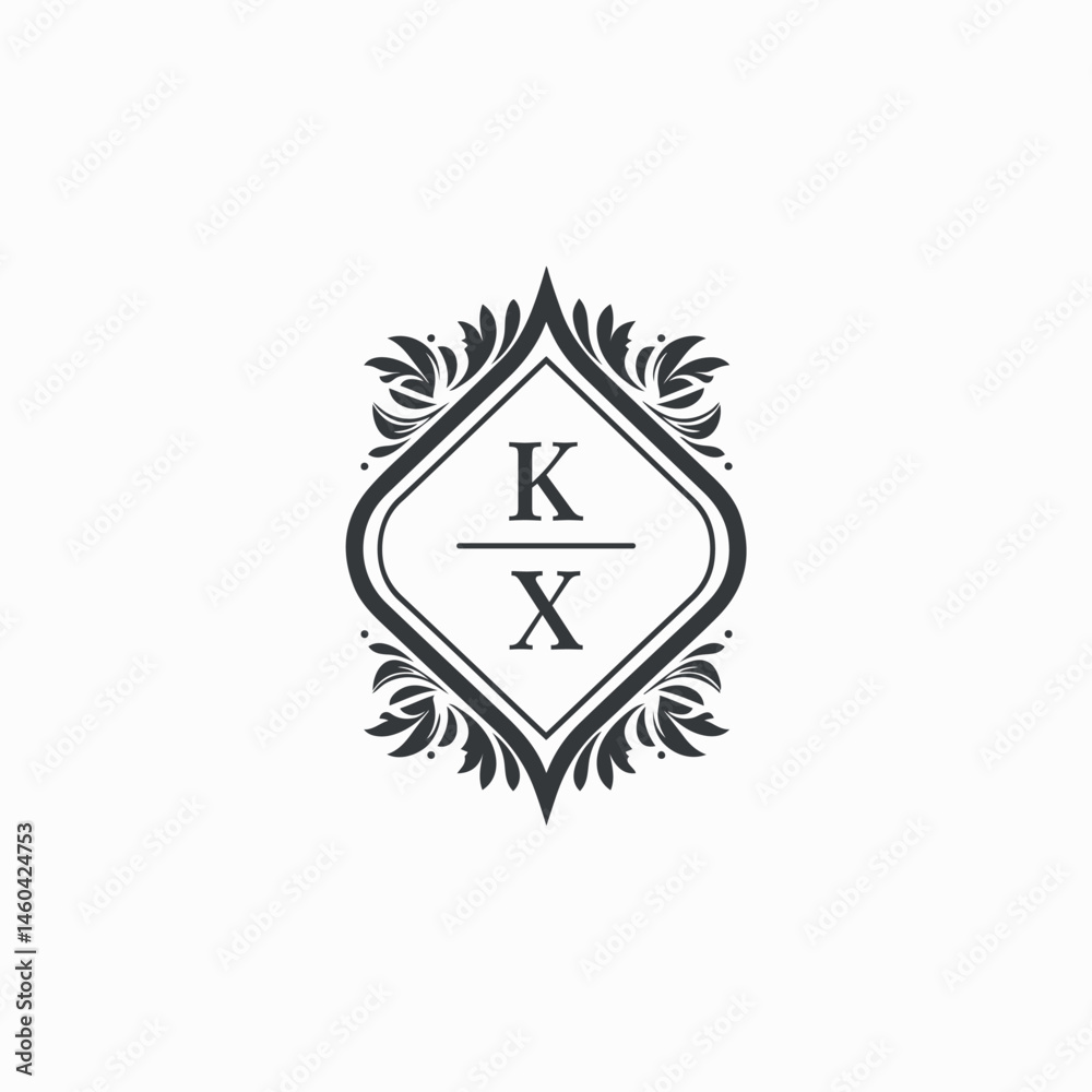 Fototapeta premium KX Initials Wedding Logo Vector Art Icons and Graphics