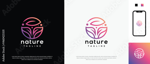 Nature leaf green logo design. Nature leaf logo template. Nature logo symbol icon	