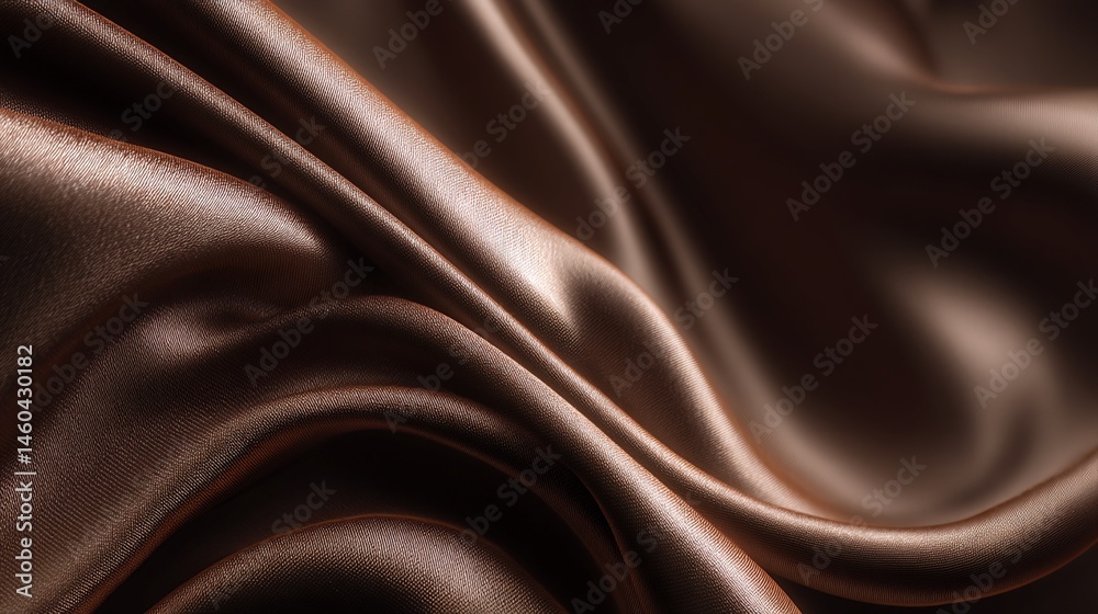 Fototapeta premium Brown Satin Fabric Drape