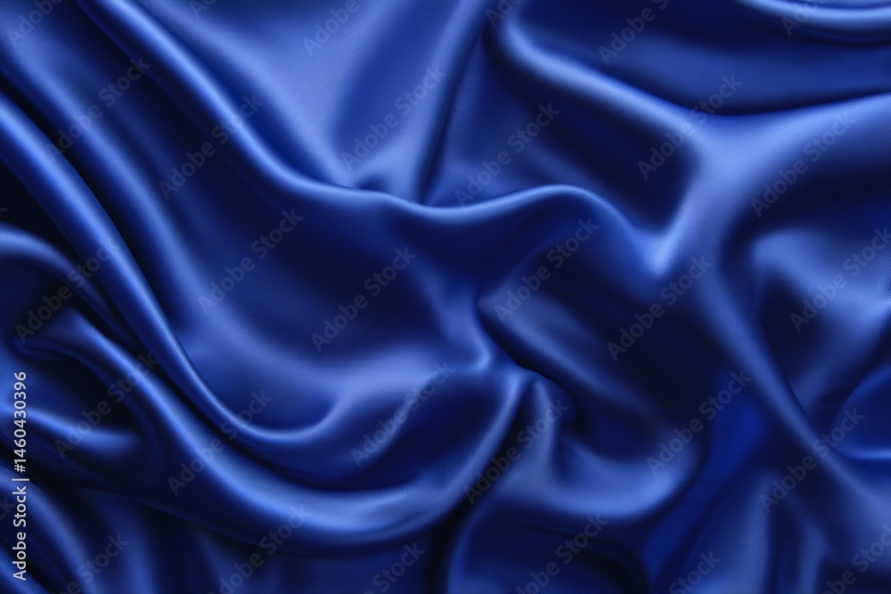 Fototapeta premium Draped Blue Satin Fabric Texture
