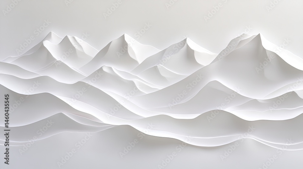 Obraz premium Abstract Papercut Mountain Range