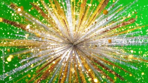 Vibrant Burst of Gold and Silver Glitter Exploding Animation
