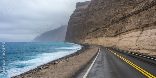 Scenic Coastal Highway Winding Along Dramatic Cliffs Ocean Road Trip
