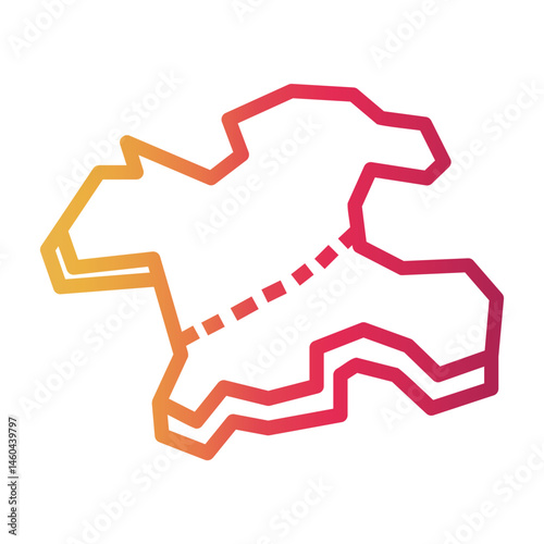 boundary Line Gradient Icon