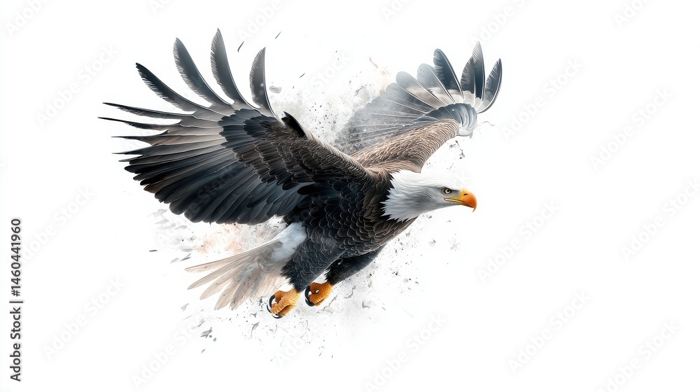 Obraz premium Eagle soaring in flight natural habitat wildlife photography dynamic environment aerial view freedom concept