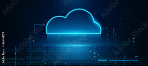 Cloud Data platform. Internet infrastructure concept. Abstract technology background. Digital saas solution.