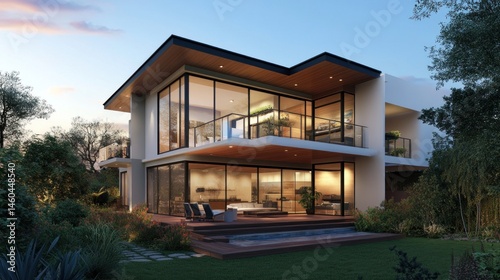 Wallpaper Mural Modern residence architecture with seamless integration into nature Torontodigital.ca