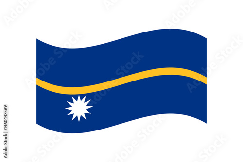 Flag of Nauru. Nauru wavy flag digital vector illustration. Fluttering flag.