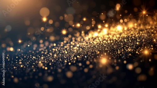 Mesmerizing Blend of Golden, Silver, and Deep Blue Particles Animation

