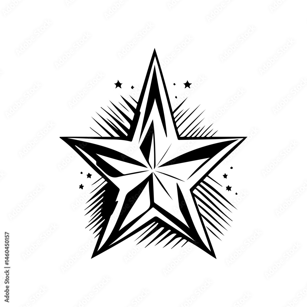 Stylized Black Starburst Graphic Design with Radiating Lines and Speckles Stylized Black Starburst Graphic Design with Radiating Lines and Speckles