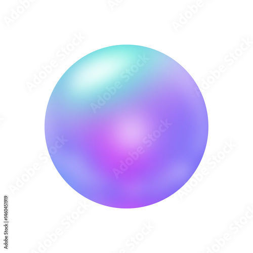 Pearly purple circle shape isolated, PNG, transparent