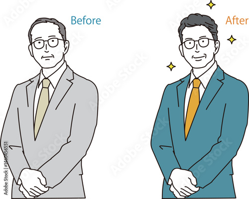 薄毛の男性と毛髪トラブルのビフォーアフター