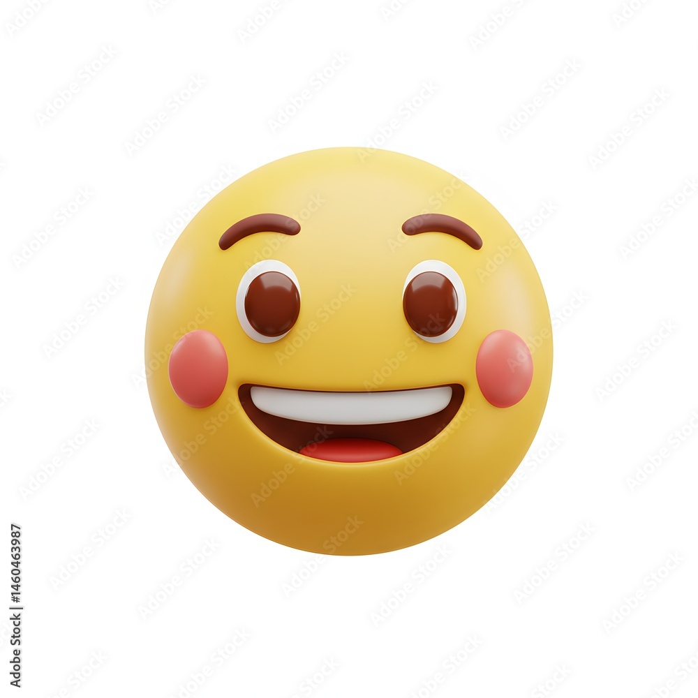 Fototapeta premium Emoji 3d illustration. white background