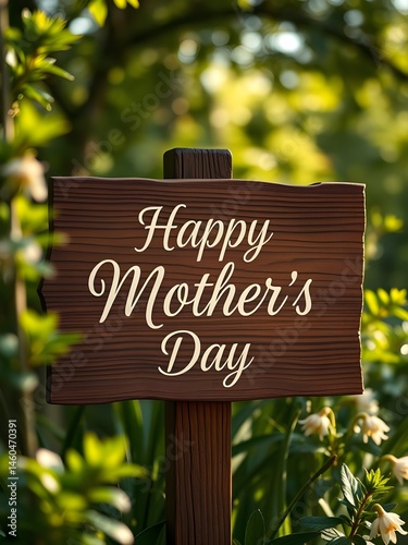 Happy Mother's Day written on a wooden sign