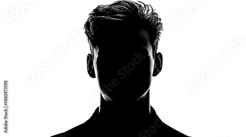 Silhouette of a Person with Dramatic Lighting High Contrast Black and White Portrait Minimali