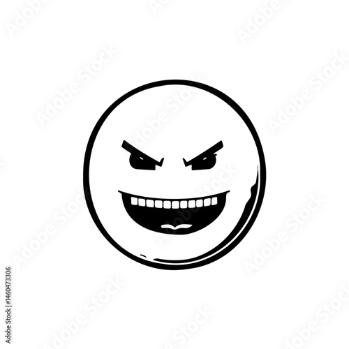 Sinister smile: A mischievous and playful face with a touch of menace emoji