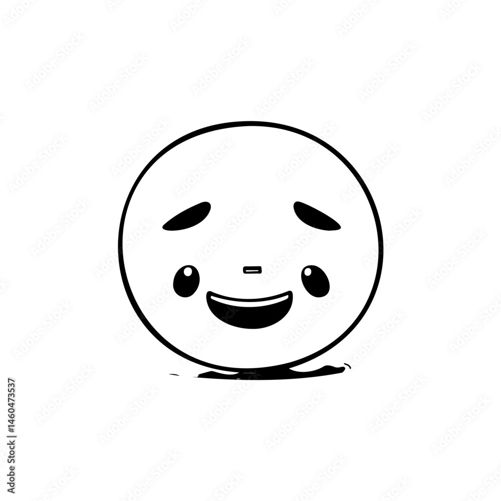 Fototapeta premium Minimalist cartoon emoji showcasing a cheerful disposition and playful expression