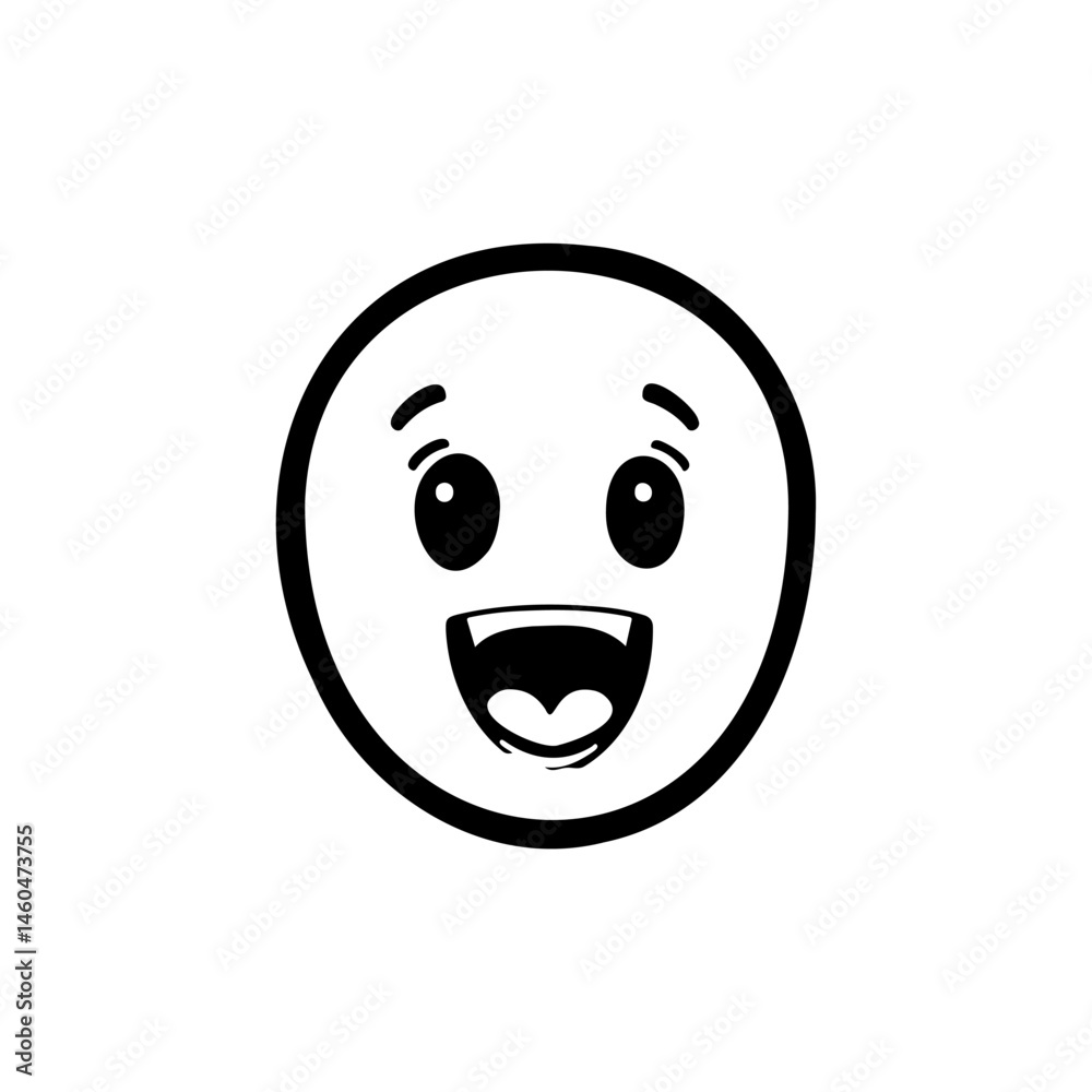 Fototapeta premium Simple whimsical happy face illustration for playful designs and expressions