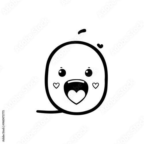 A charming cartoon bird with heartwarming expressions conveys a sense of childlike wonder