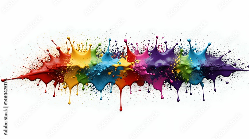 Fototapeta premium Isolated paint splatter texture on clear background, ideal for artistic, abstract, or creative design themes