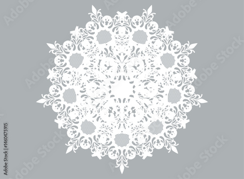 繊細な白の円形のレース模様