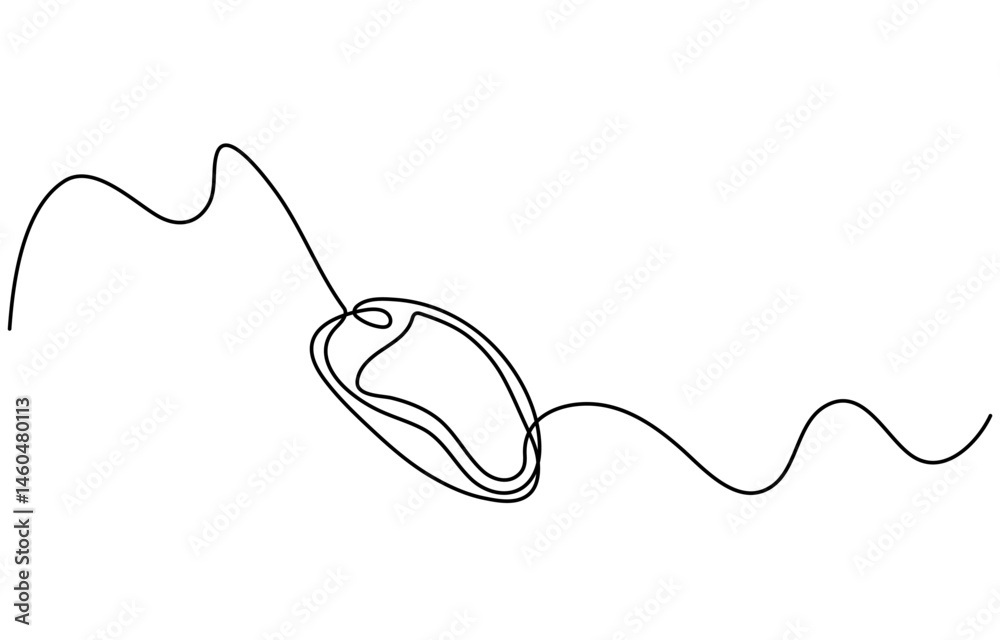 Obraz premium Computer mouse continuous one line drawing.