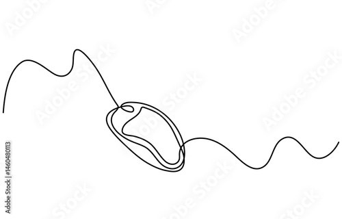 Computer mouse continuous one line drawing.