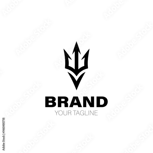 Trident Logo. Trident Logo Design. Trident Logo Brand. Trident Logo Vector Design Isolated on White Background