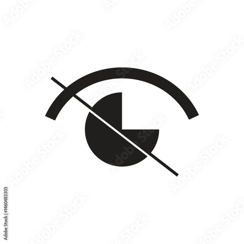Icon symbol forbidden no eye unique design isolated