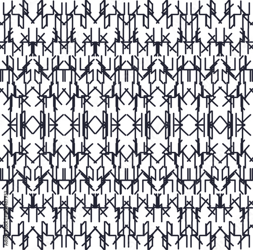 Straight and angular lines form a symmetrical pattern.