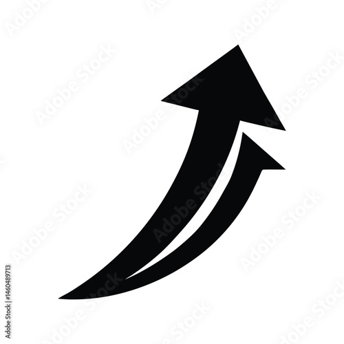 Wallpaper Mural Up Arrow Icon Black Vector Silhouette Isolated on White Torontodigital.ca