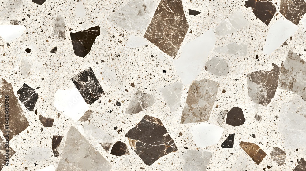 Intricate, multicolored stone mosaic texture design.