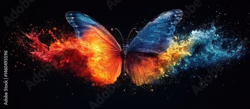 Fiery Butterfly Abstract Art.