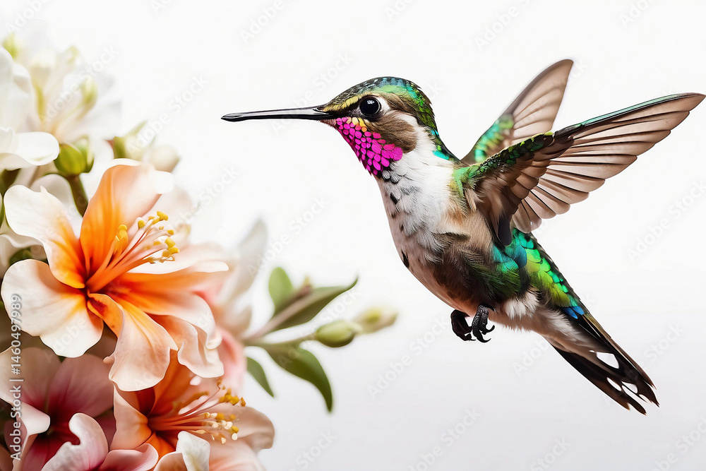 Fototapeta premium hummingbird and flower