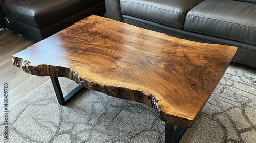 Live Edge Wood Coffee Table: Modern Interior Design Furniture
