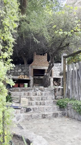 old stone stove