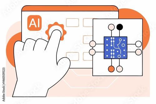 AI and Business intelligence technology concept. Business development with AI machine learning.