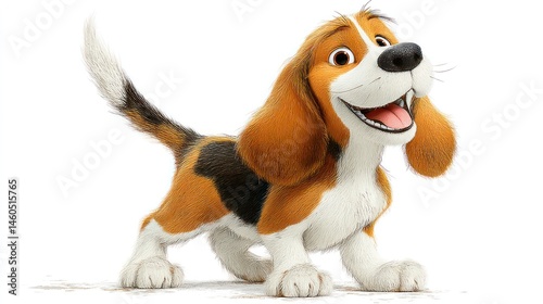 A cheerful animated puppy with a wagging tail perfect for pet lovers and familyfriendly conte