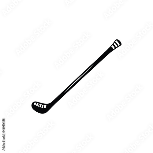 Hockey Stick Isolated on Transparent Background Silhouette Single Design