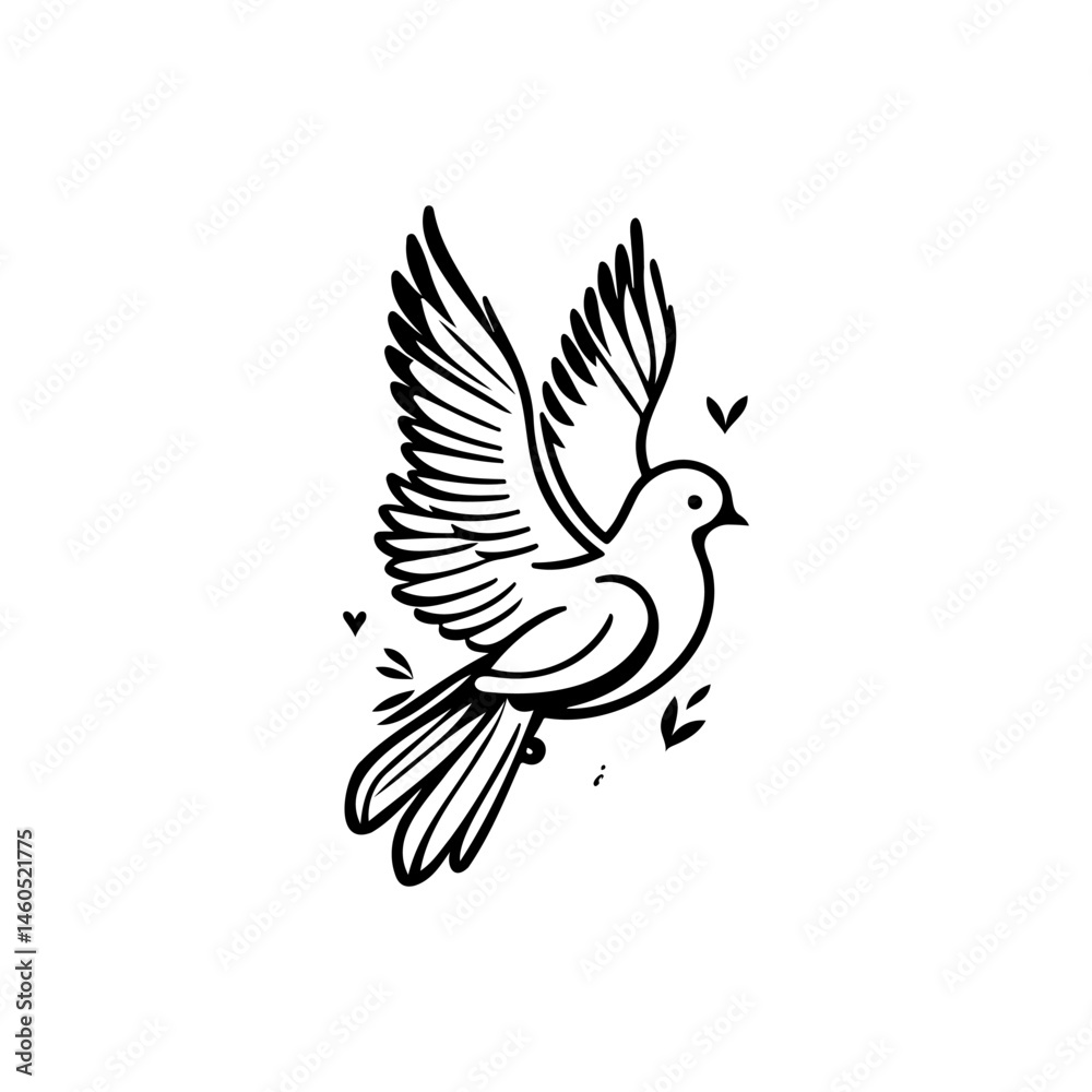 Fototapeta premium Elegant avian illustration showcasing the delicate beauty of a soaring bird