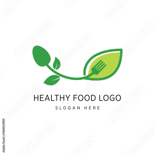 Heathy Food Logo Design Graphic Vector