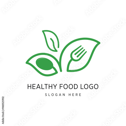 Heathy Food Logo Design Graphic Vector