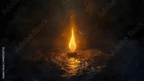 Burning light in dark environment