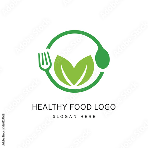 Heathy Food Logo Design Graphic Vector