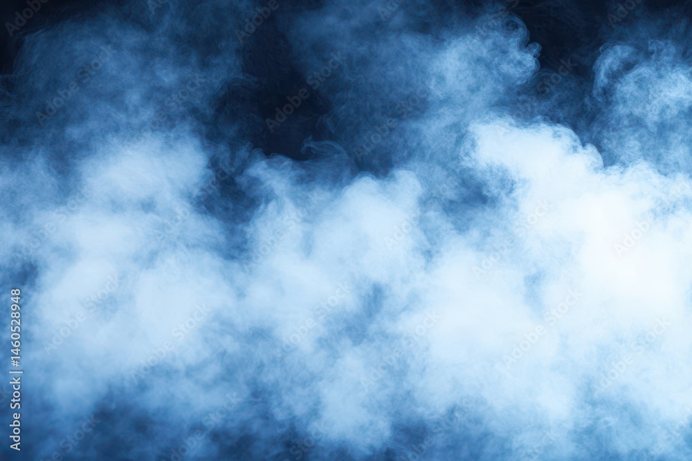 Obraz premium Wispy, ethereal blue smoke on dark background