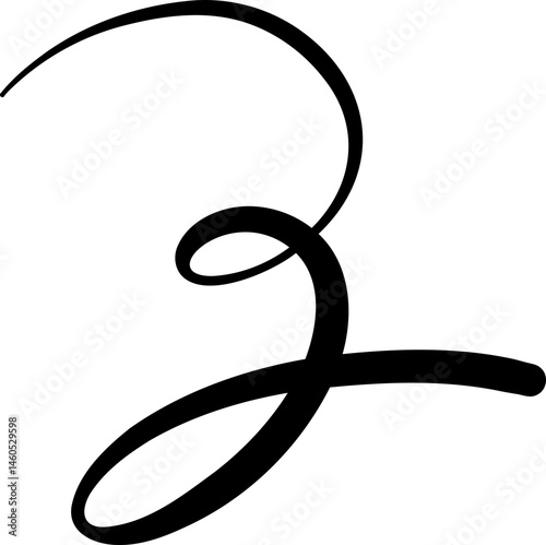 Fluid Curl Accent with Thick and Thin Contrast