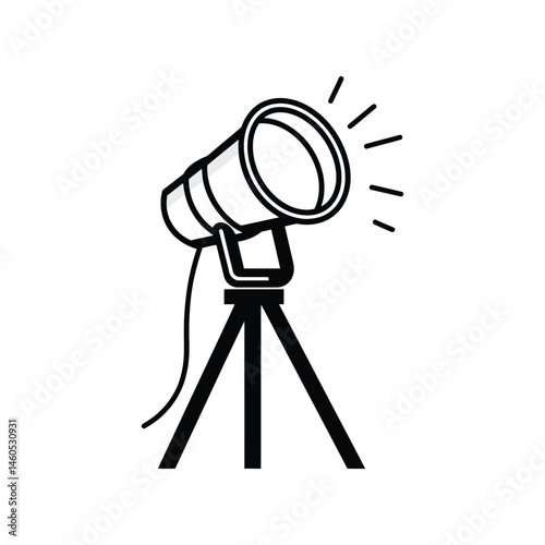 Isolated Black and White Studio Spotlight with Transparent Background
