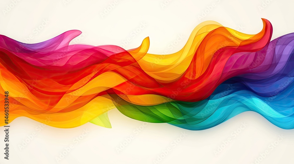 Vibrant spectrum wave flowing with various colors against a light background, graceful and dynamic Vibrant spectrum wave flowing with various colors against a light background, graceful and dynamic
