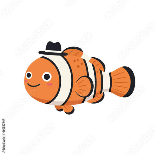 Playful cartoon dog character with collar and wagging tail vector illustration 