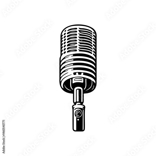 Classic microphone vector illustration capturing retro audio recording equipment
